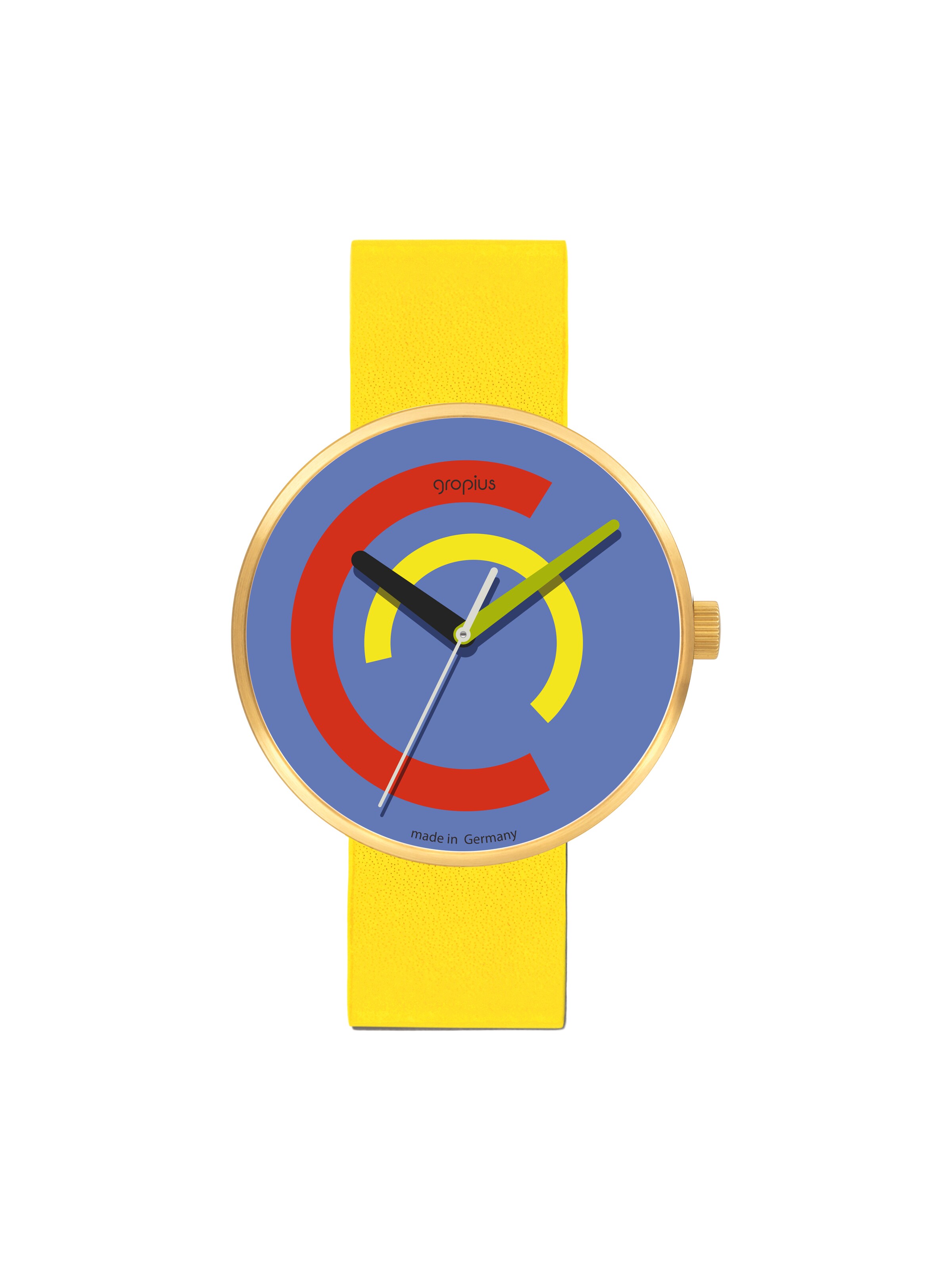 WALTER GROPIUS Analog Watch 'CENTUM' in Yellow: front