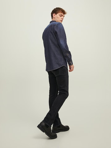 JACK & JONES Slim Fit Hemd 'SHERIDAN' in Blau