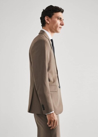 MANGO MAN Slim fit Suit Jacket 'Brasilia' in Brown
