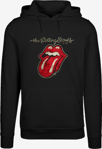 F4NT4STIC Sweatshirt 'The Rolling Stones Plastered Tongue Washed' in Black: front