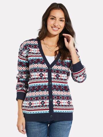 Threadbare Knit Cardigan 'Iceland' in Blue: front