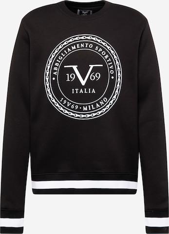 19V69 ITALIA Sweatshirt 'BEN' in Zwart: voorkant