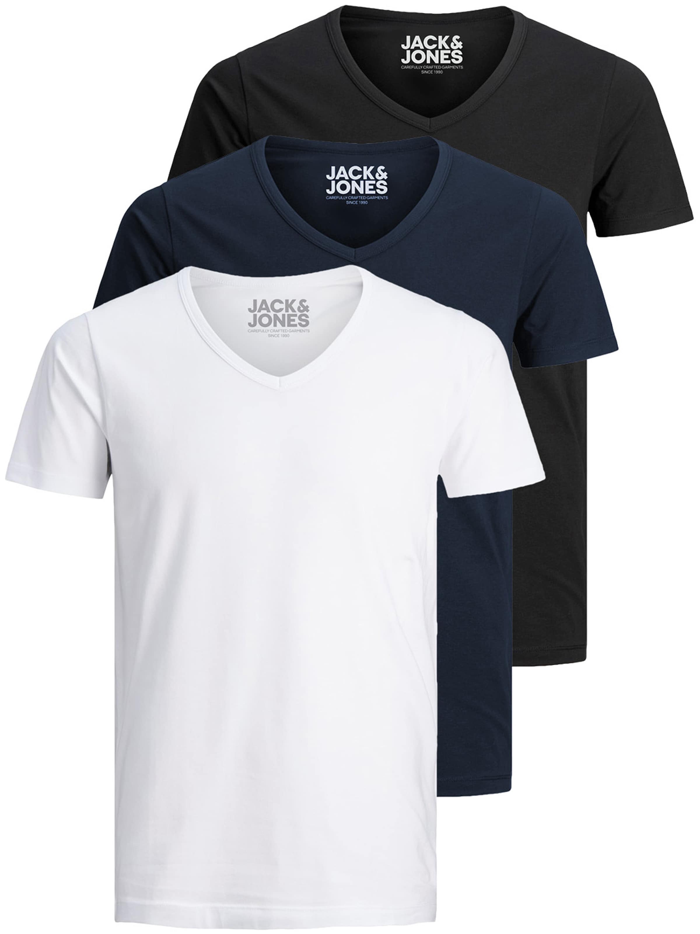 JACK & JONES T-Shirt 'JJV-Neck' in Blau: Vorderseite