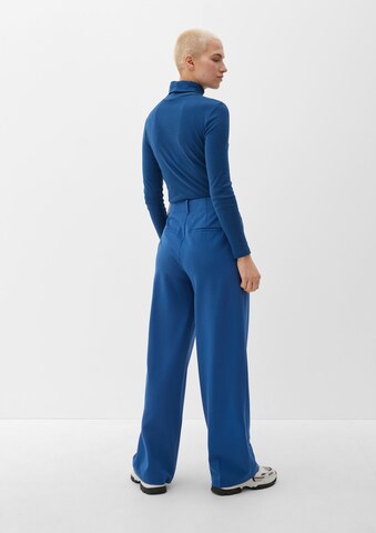 s.Oliver Wide leg Pleat-front trousers in Blue