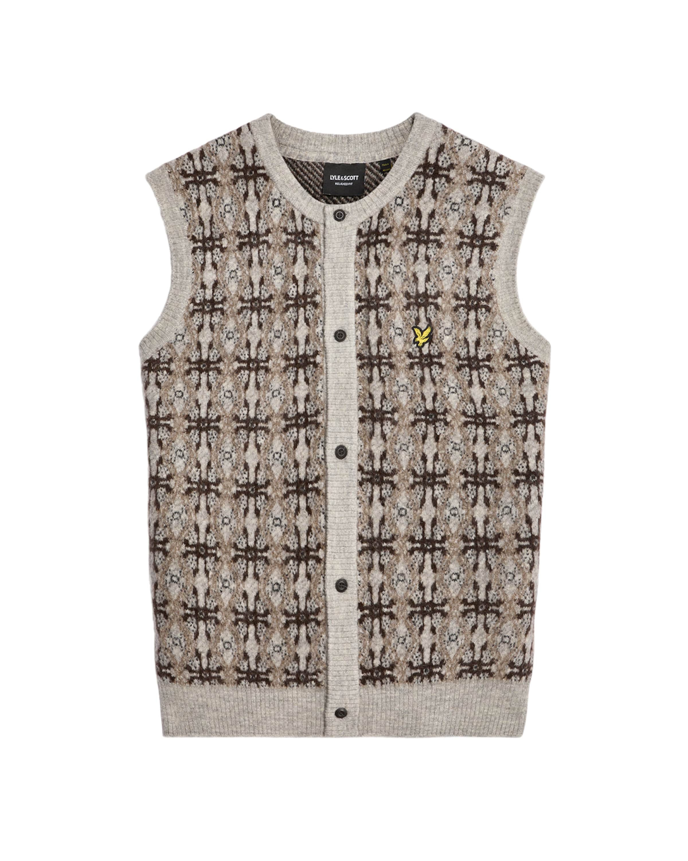Lyle & Scott Gebreid vest in Grijs: voorkant