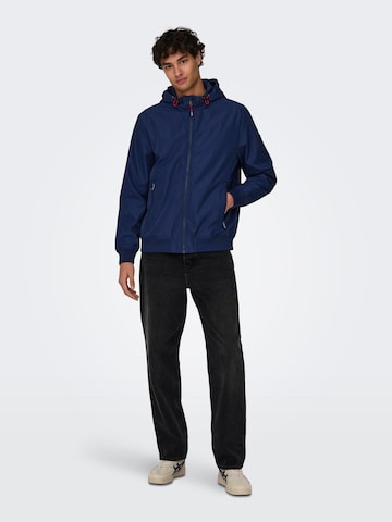 Only & Sons Between-Season Jacket 'MAZE' in Blue