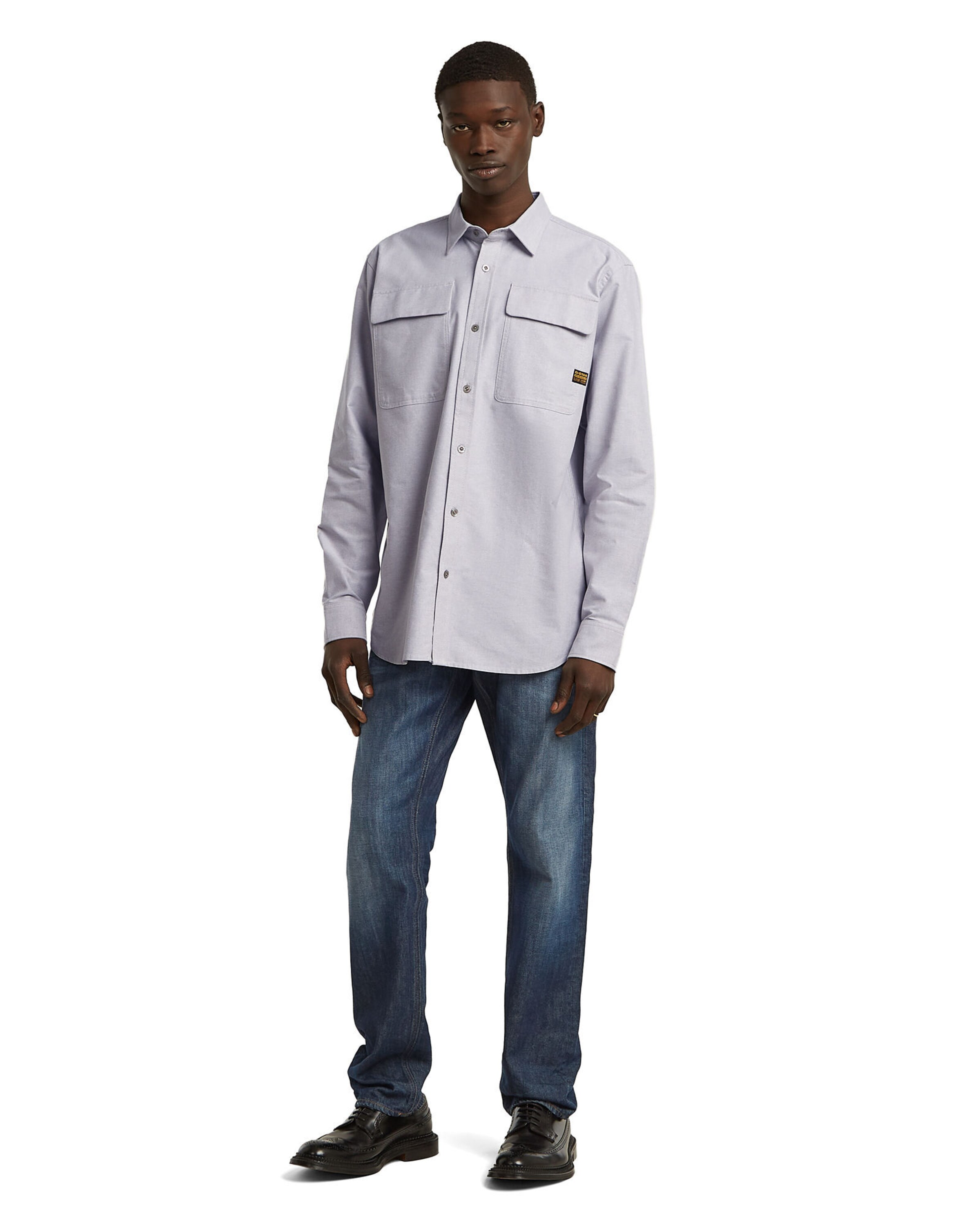 G-STAR Regular fit Button Up Shirt 'CPO' in Grey