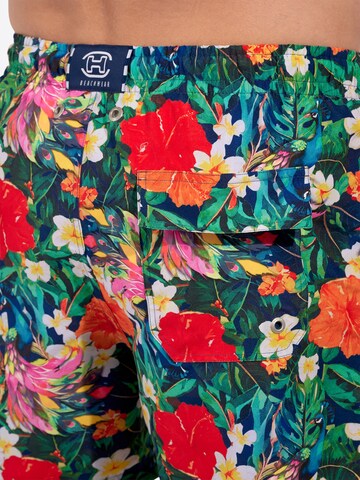HOM Swimming shorts ' Beach Boxer Peacock ' in Mixed colours