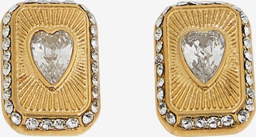 Cercei 'CRYSTAL LOVE' de la GUESS pe auriu: față