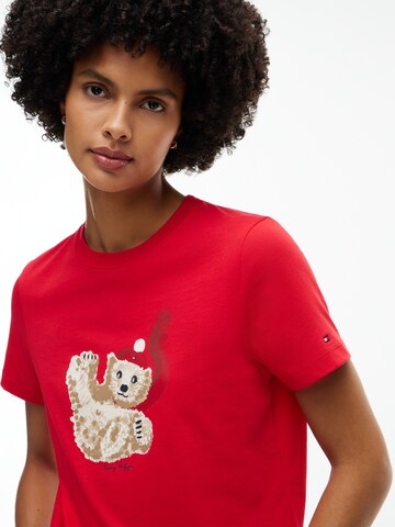 TOMMY HILFIGER Tričko 'HOLIDAY' - Červená