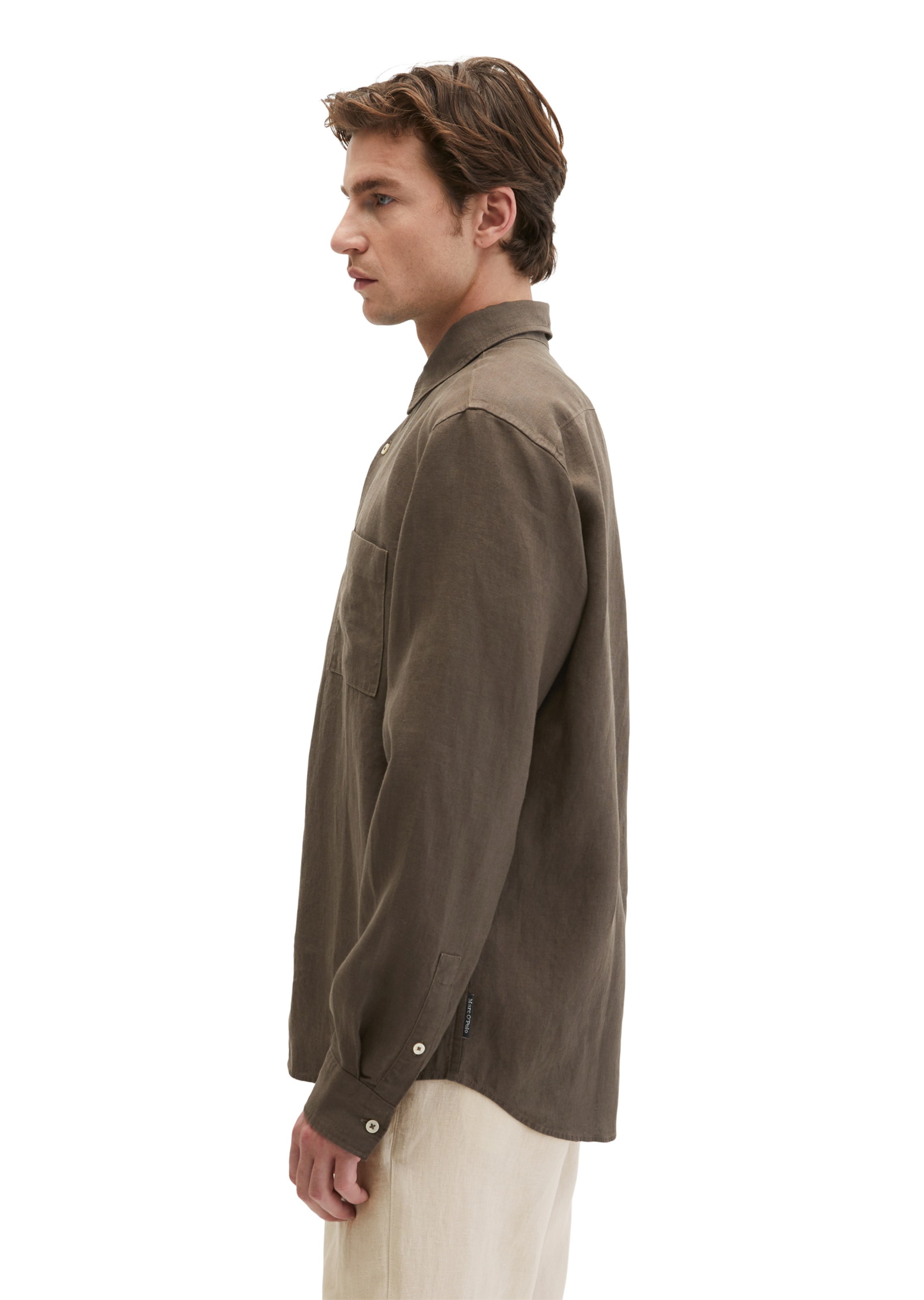 Marc O'Polo Regular fit Button Up Shirt in Brown