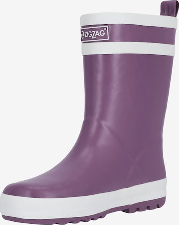 ZigZag Rubber Boots in Purple: front