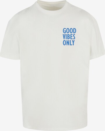 Merchcode Shirt 'Good Vibes Only' in White: front