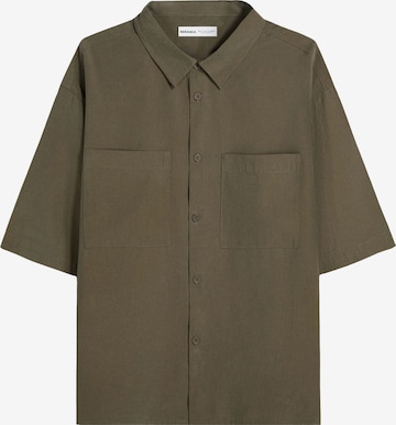 BershkaComfort Fit Košulja - zelena boja: prednji dio