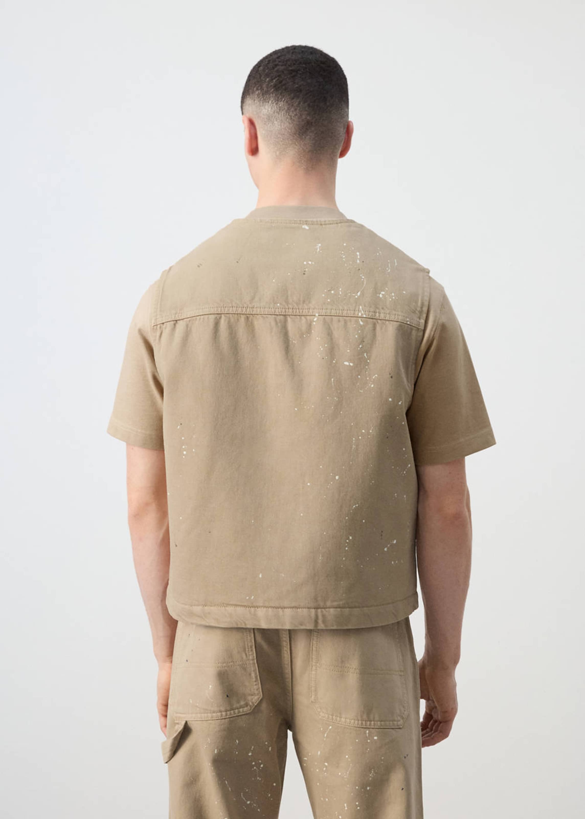 MANGO MAN Vest 'Want' in Beige