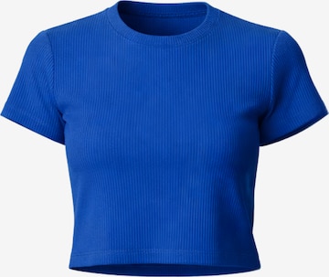 GORG Shirt 'Geripptes Cropped T-Shirt' in Blauw: voorkant