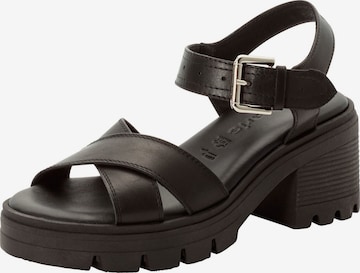 Sandales Tamaris en noir : devant