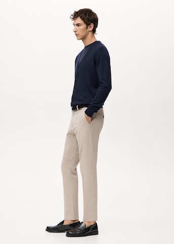MANGO MAN Slim fit Pleated Pants 'Bologna' in Beige