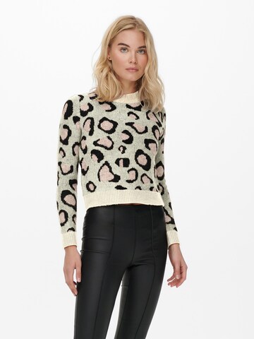 ONLY Sweater 'Leo' in Beige: front