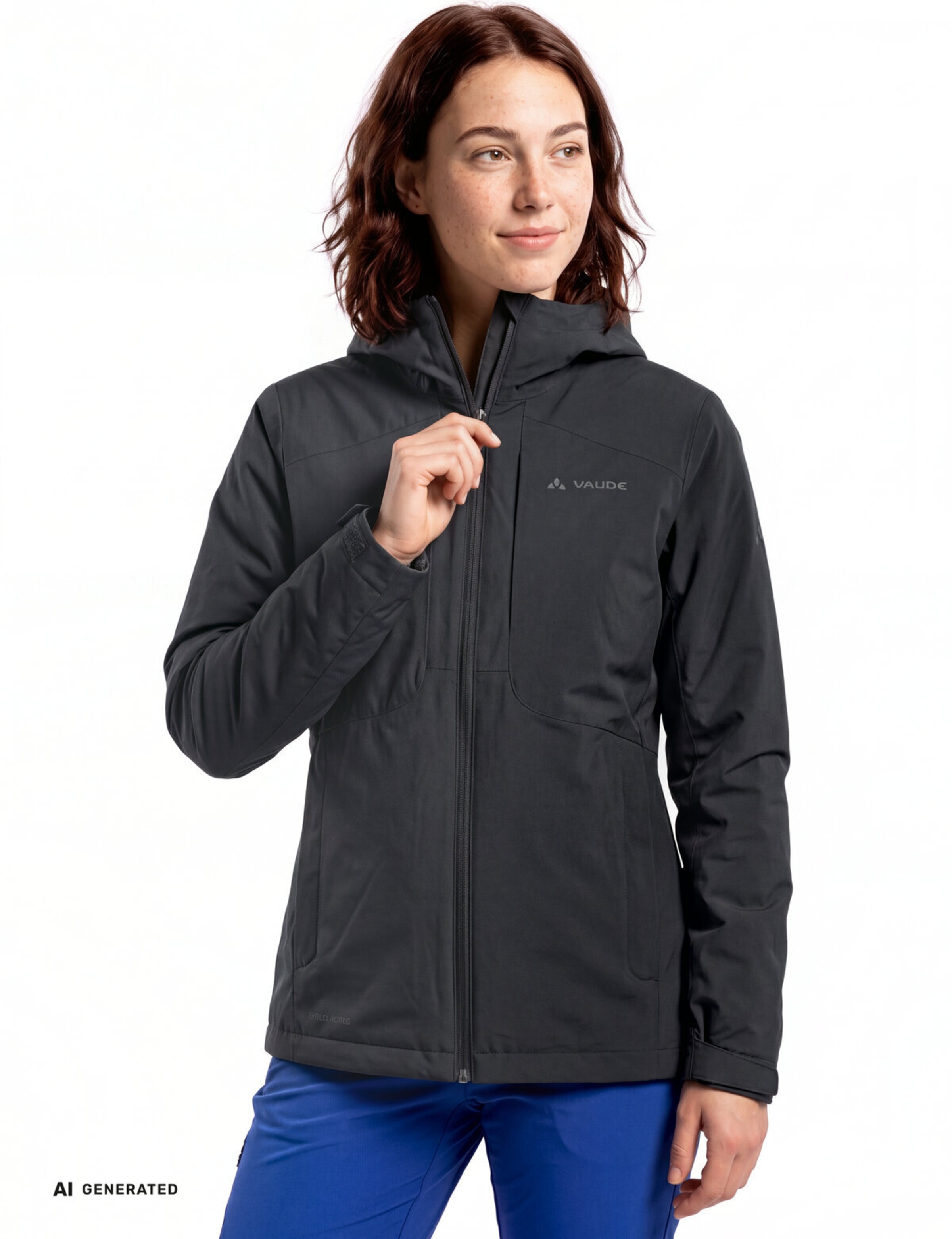 VAUDE Morkon Wool-lined Jacket in Schwarz: Vorderseite