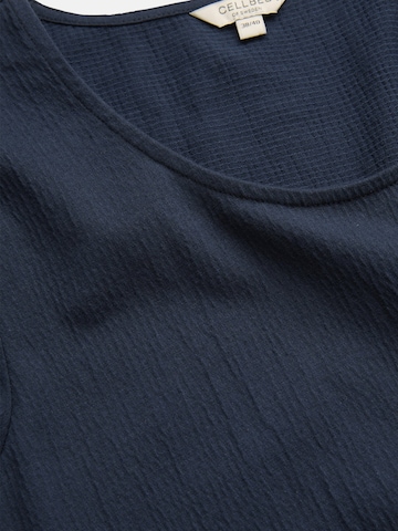 Cellbes of Sweden Kleid aus zerknittertem Baumwolljersey in Blau