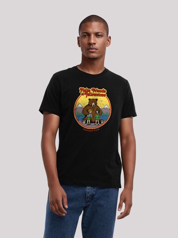 T-Shirt 'US National Parks Make Friends At Yellowstone' F4NT4STIC en noir : devant