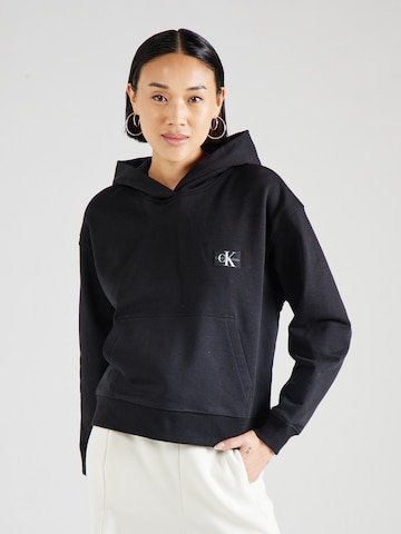 Calvin Klein Jeans Sweatshirt in Schwarz: predná strana