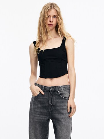 Pull&Bear Top in Zwart: voorkant