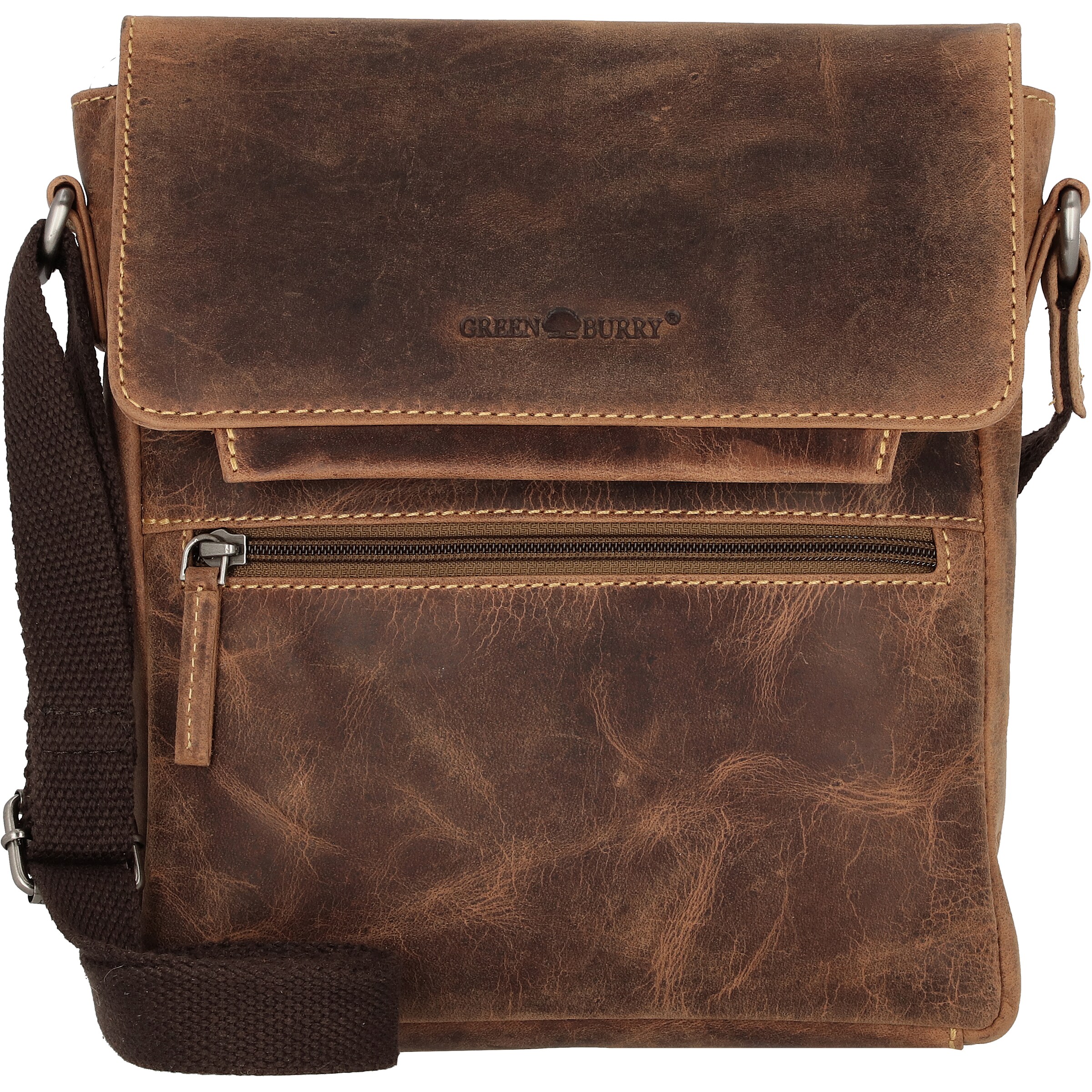 Sac à bandoulière GREENBURRY en marron : devant