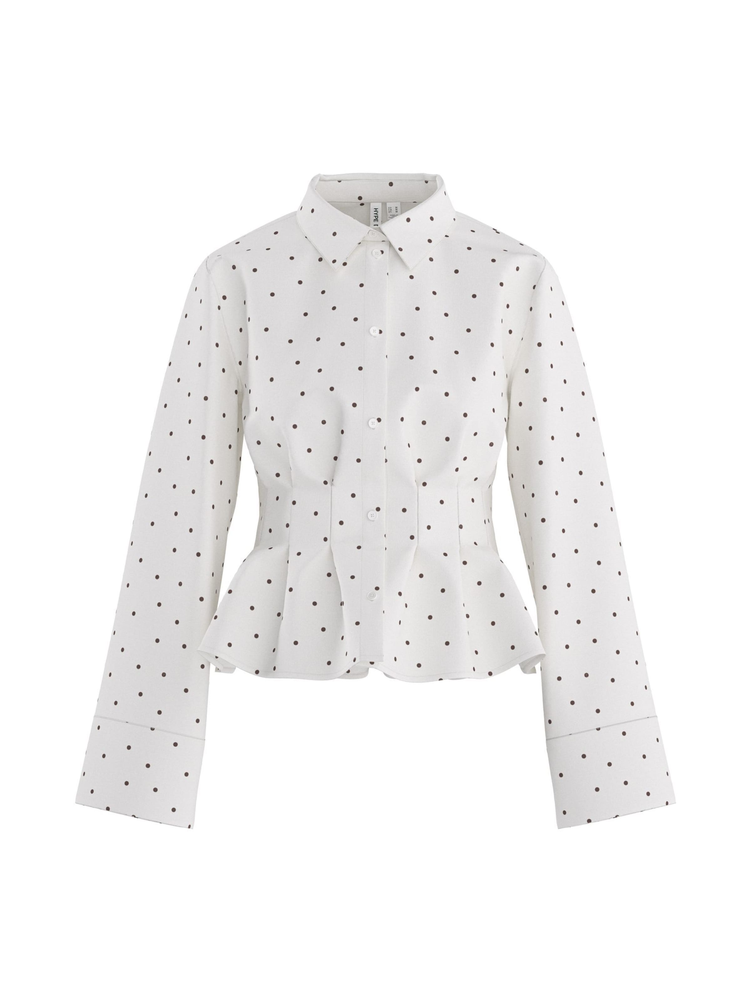 HYPEDROP Bluse 'DUNDINE' i hvid: forside