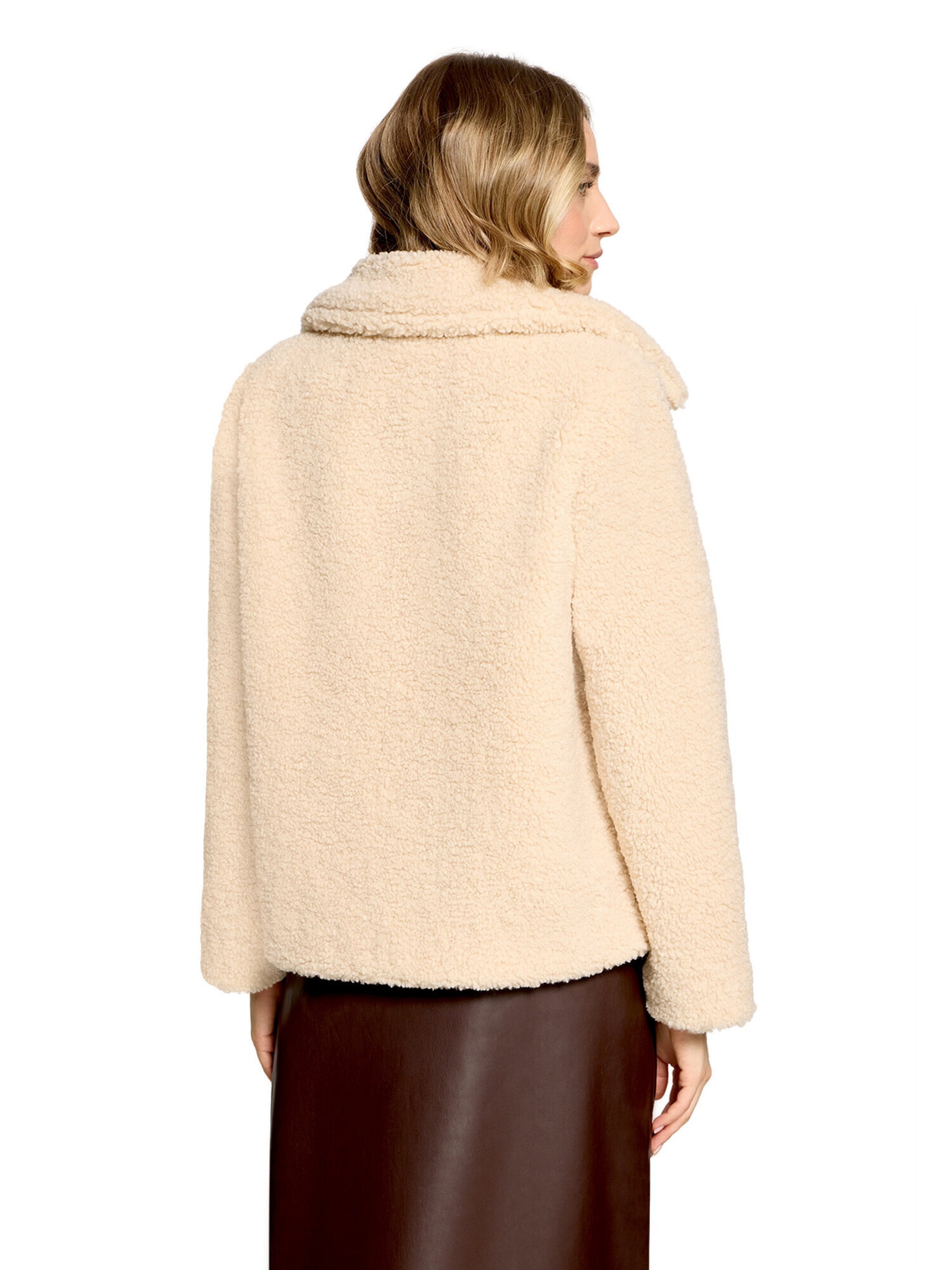 Cartoon Plüschjacke mit Kragen in Beige