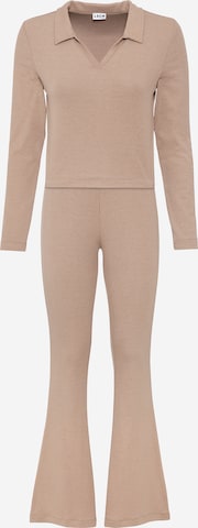 LSCN by LASCANA Pajama in Beige: front