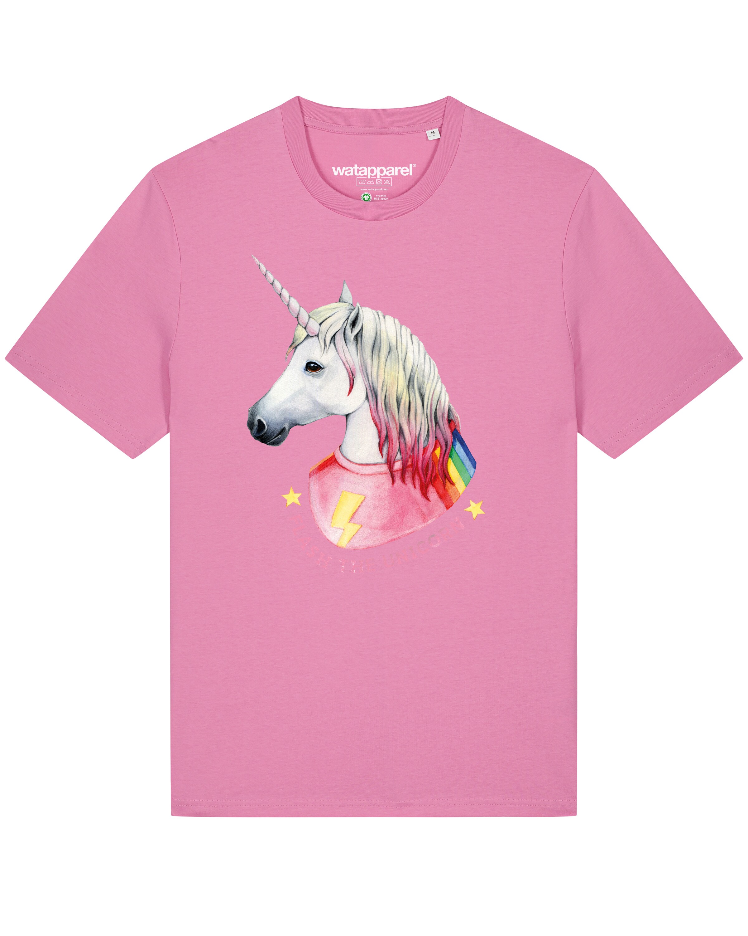 Watapparel T-Shirt 'Flash, the unicorn' in Pink: Vorderseite