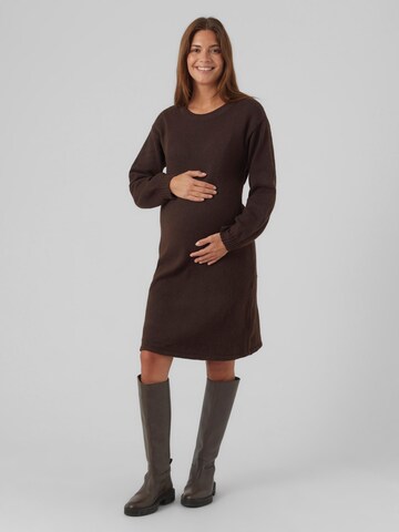 MAMALICIOUS Knit dress 'GRO' in Brown