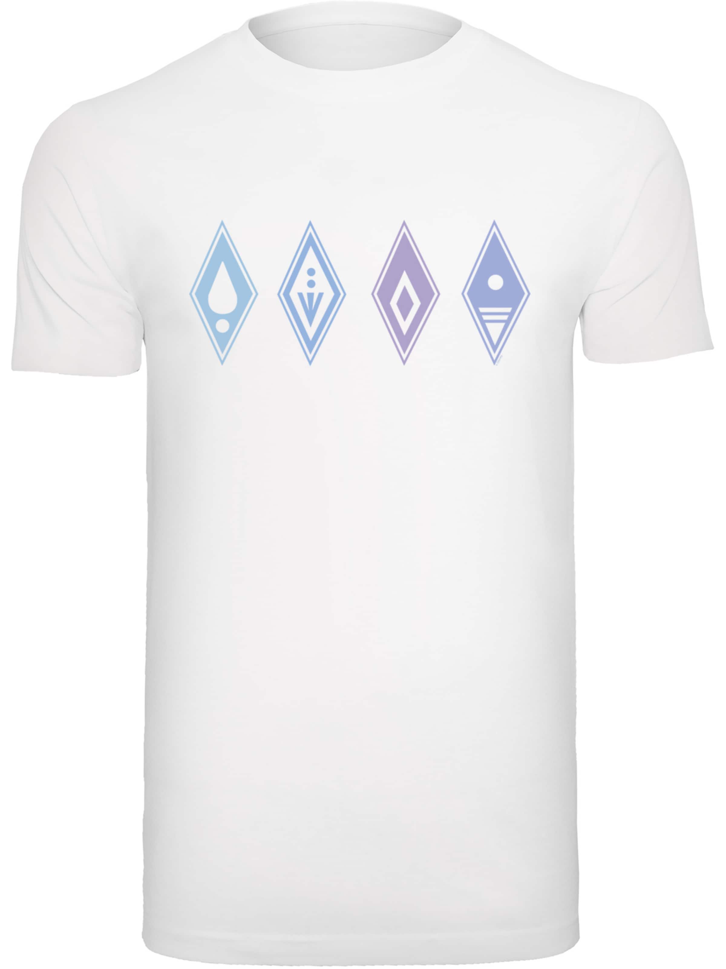 Maglietta 'Disney Frozen 2 Symbols' di F4NT4STIC in bianco: frontale