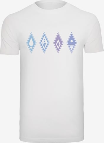 F4NT4STIC Shirt 'Disney Frozen 2 Symbols' in Wit: voorkant