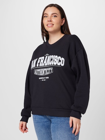 Gina Tricot Curve - Sudadera 'Riley' en negro: frente