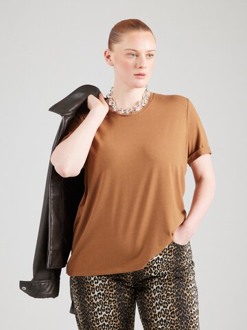 ONLY Carmakoma T-Shirt in Braun: Vorderseite