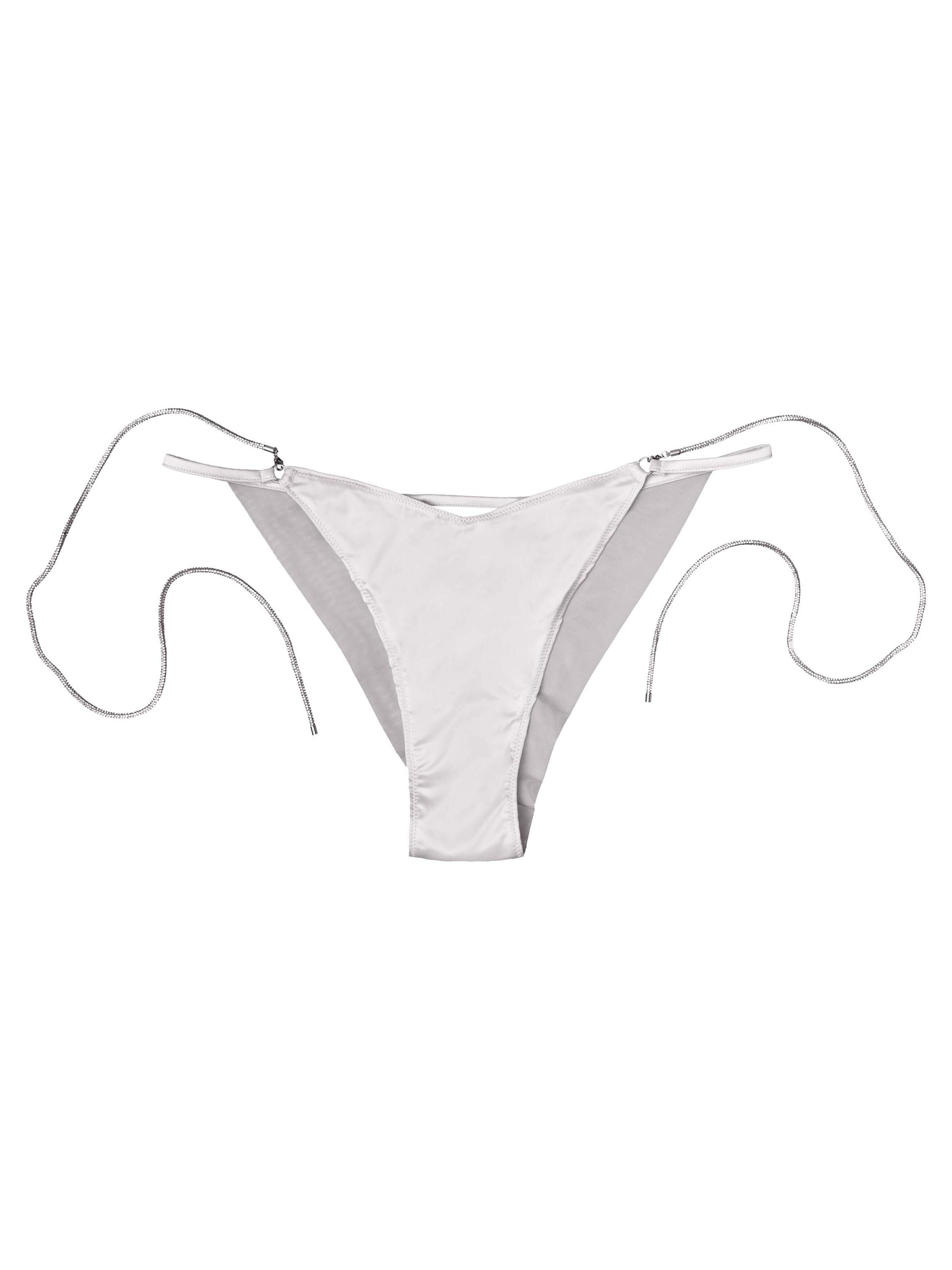 Panty 'String Onyks, Satin Optik, mit Baumwollzwickel, normale Leibhöhe M' di ESOTIQ in grigio