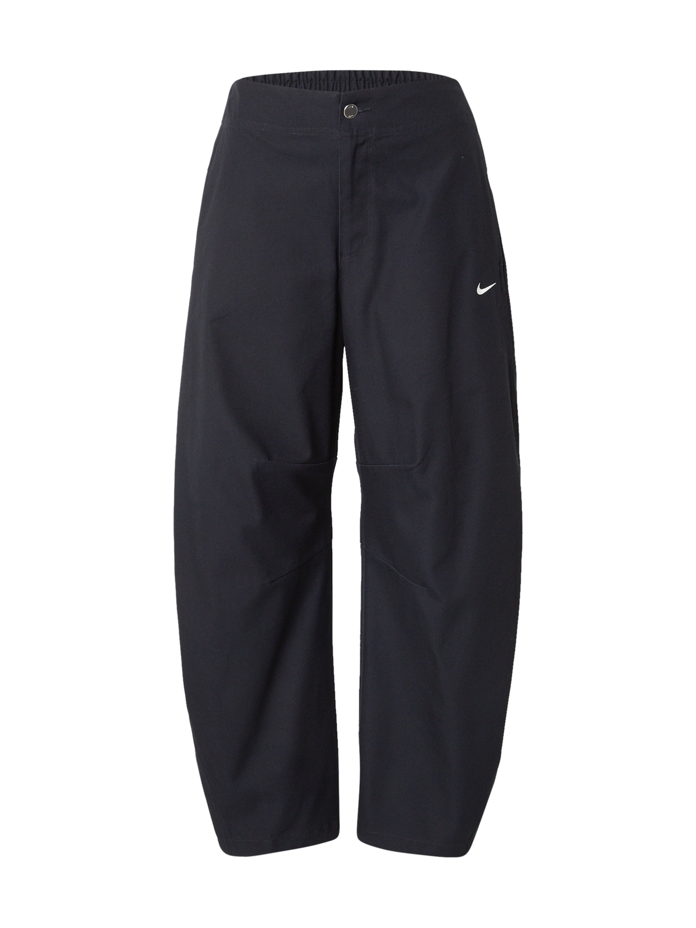 Nike Sportswear Широка кройка Панталон в черно: отпред