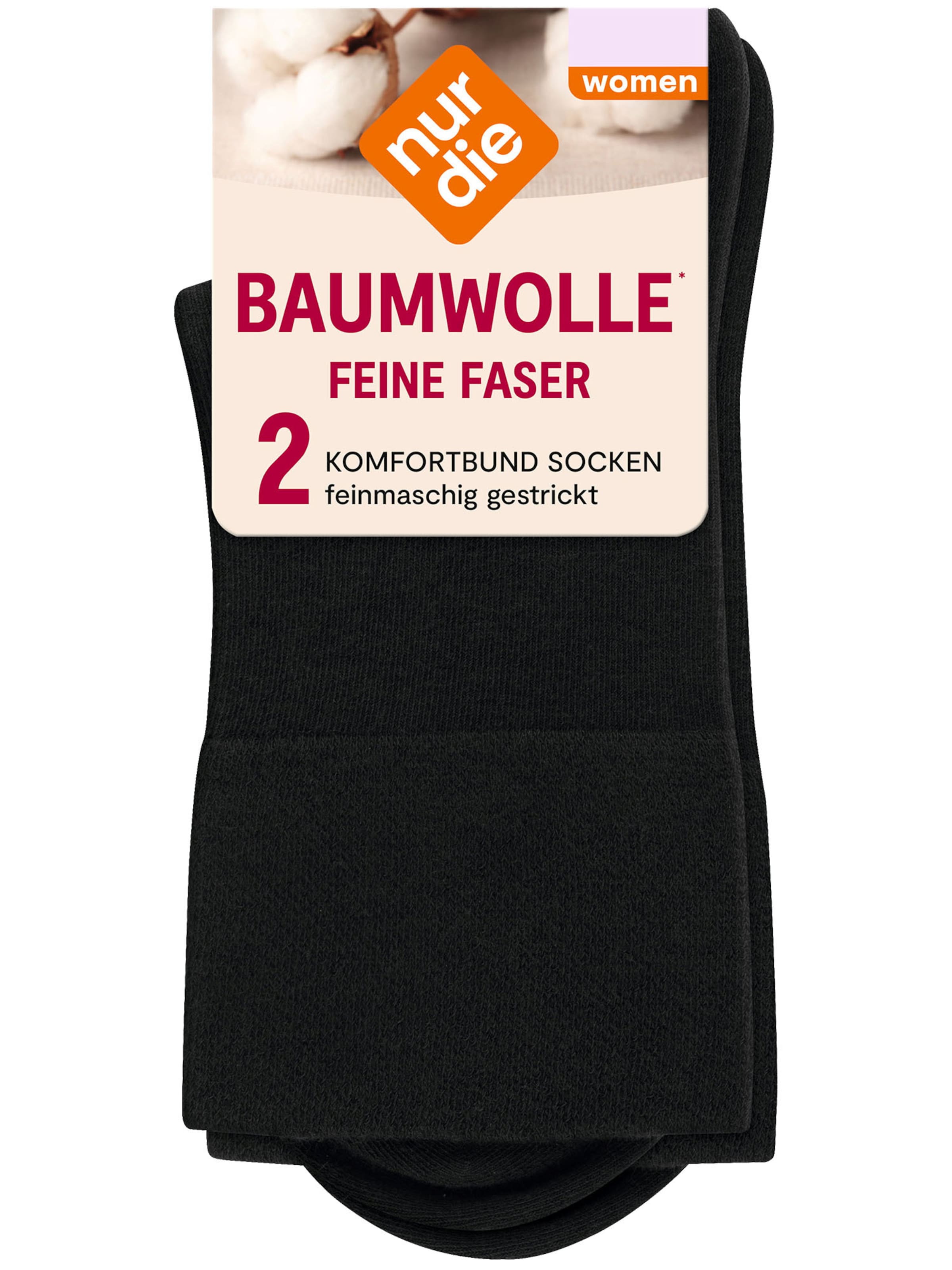 Nur Die Socks ' Feine Faser ' in Black: front