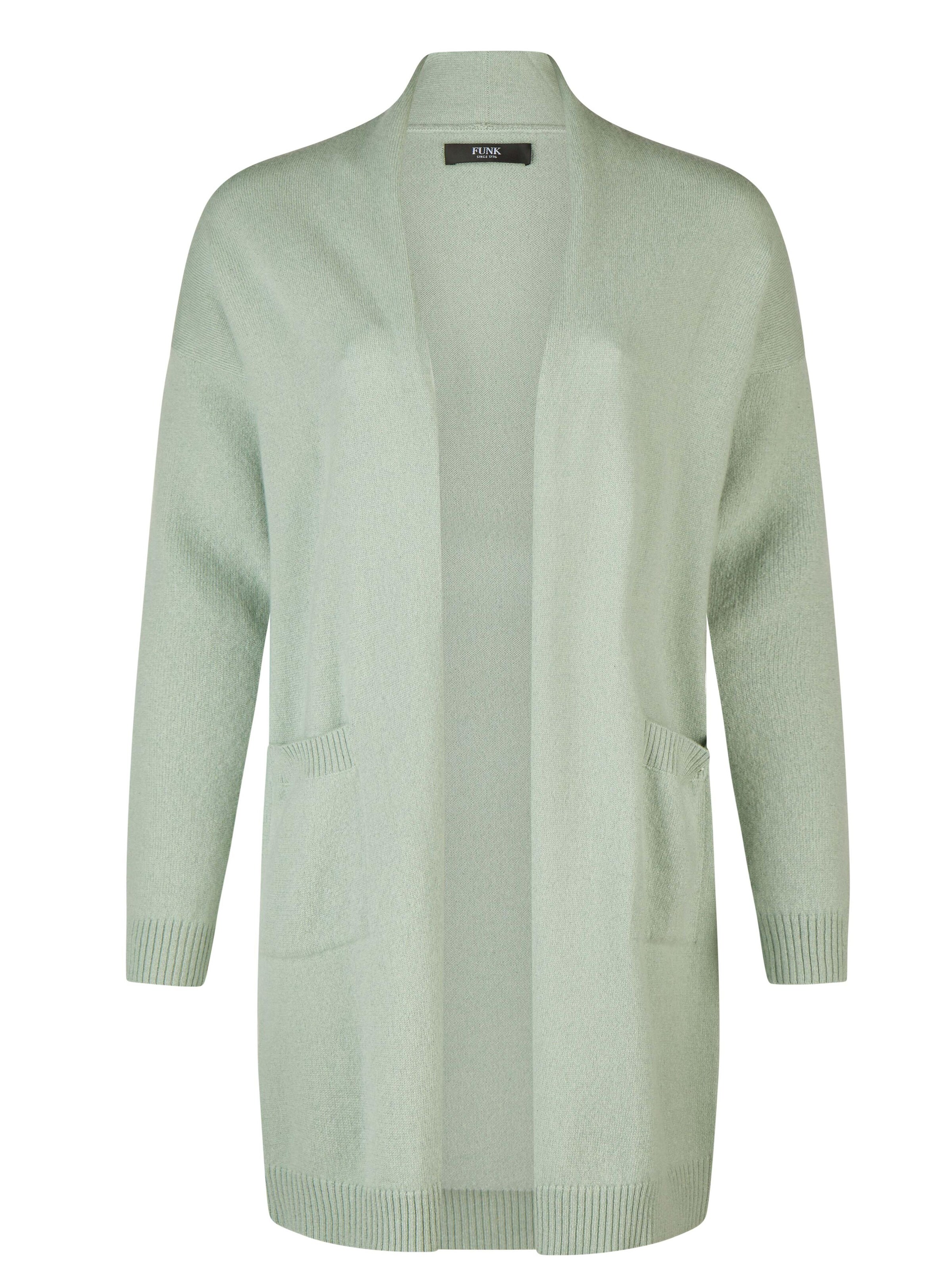 Funk since 1776 Strickjacke 'Kaschmir'‌‌‌‌‌‌ in Grün: Vorderseite