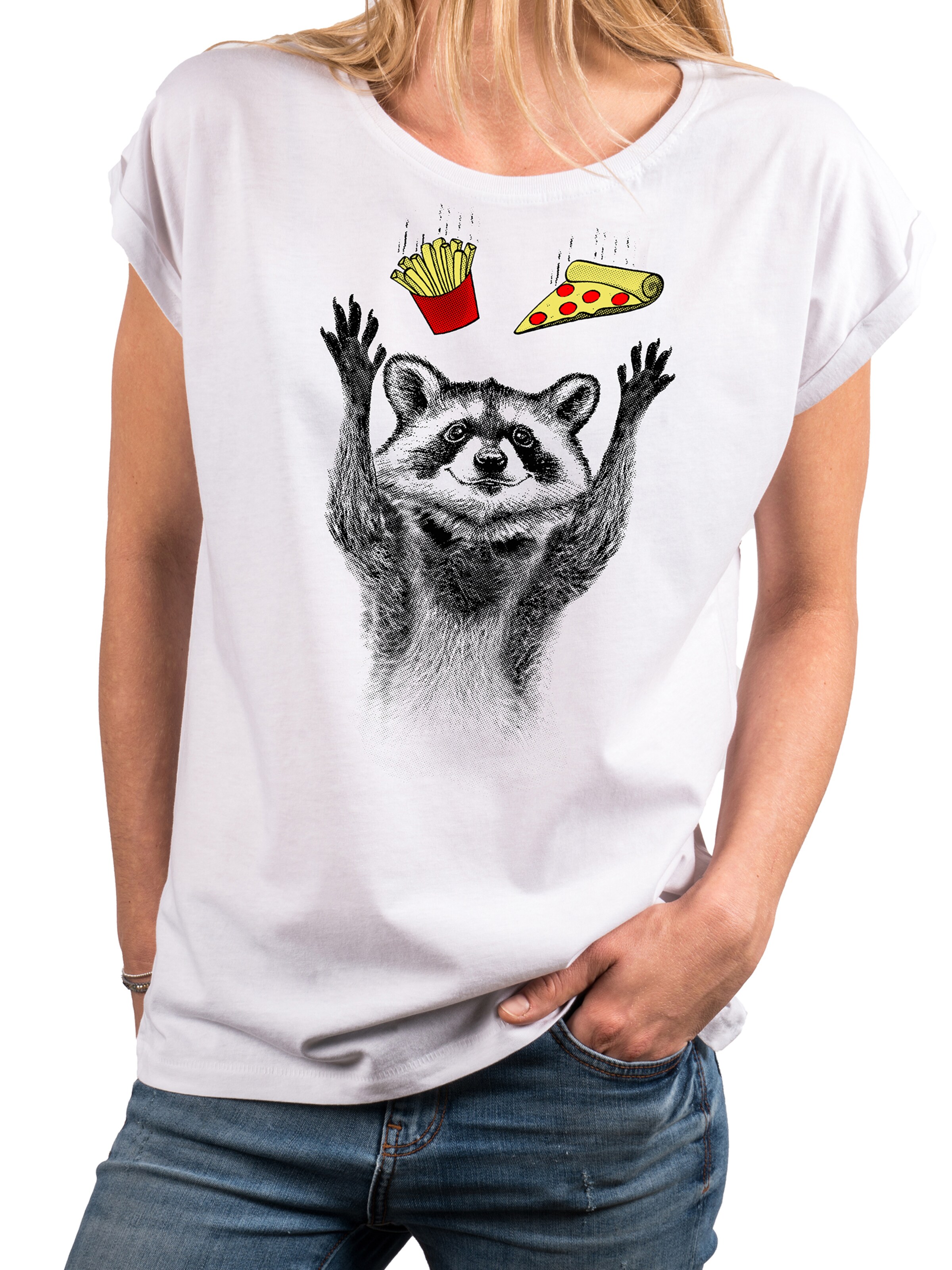 MAKAYA Shirt 'Pizza' in White