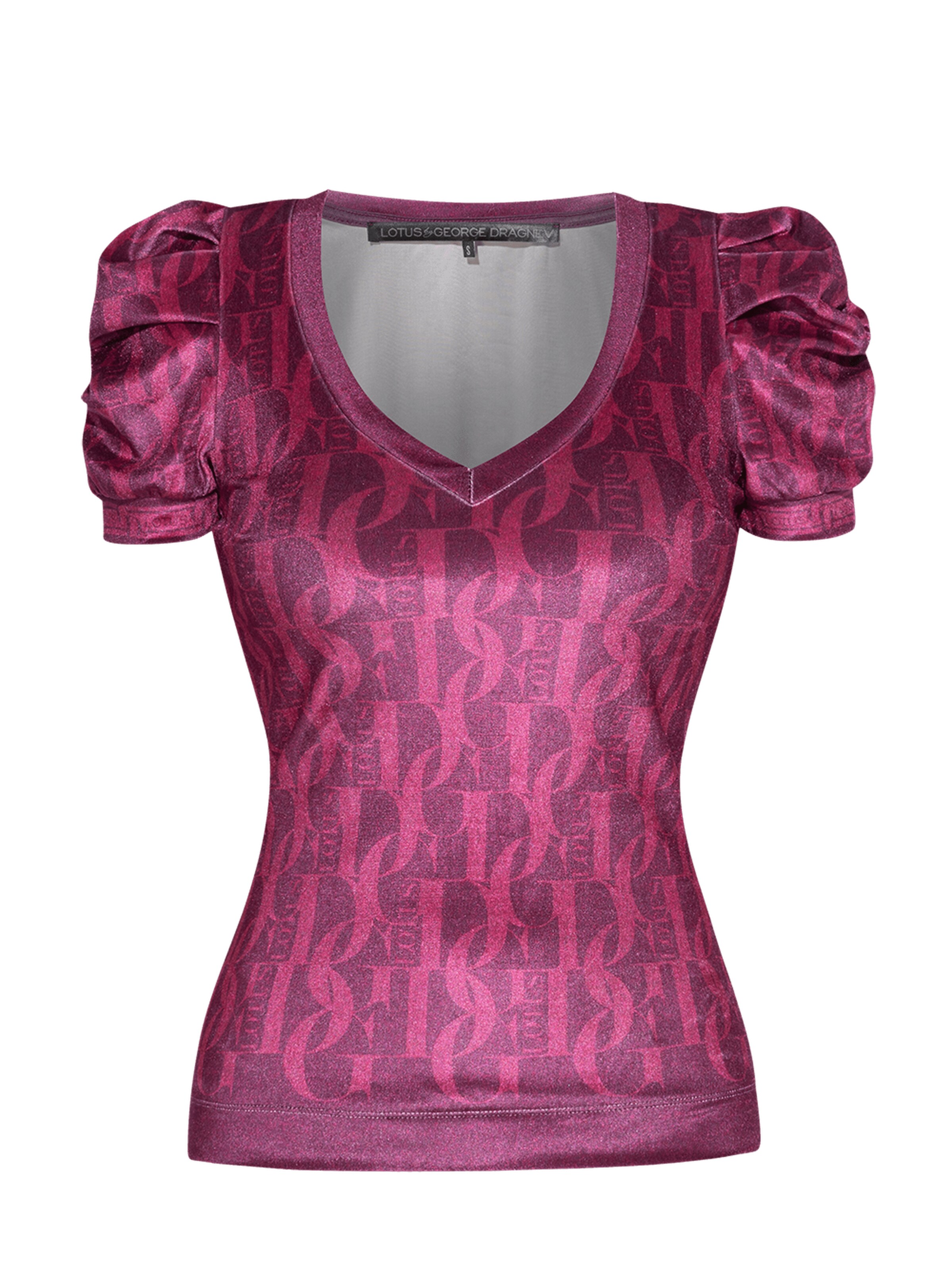 JIORO Blouse 'BURGUNDY' in Red: front