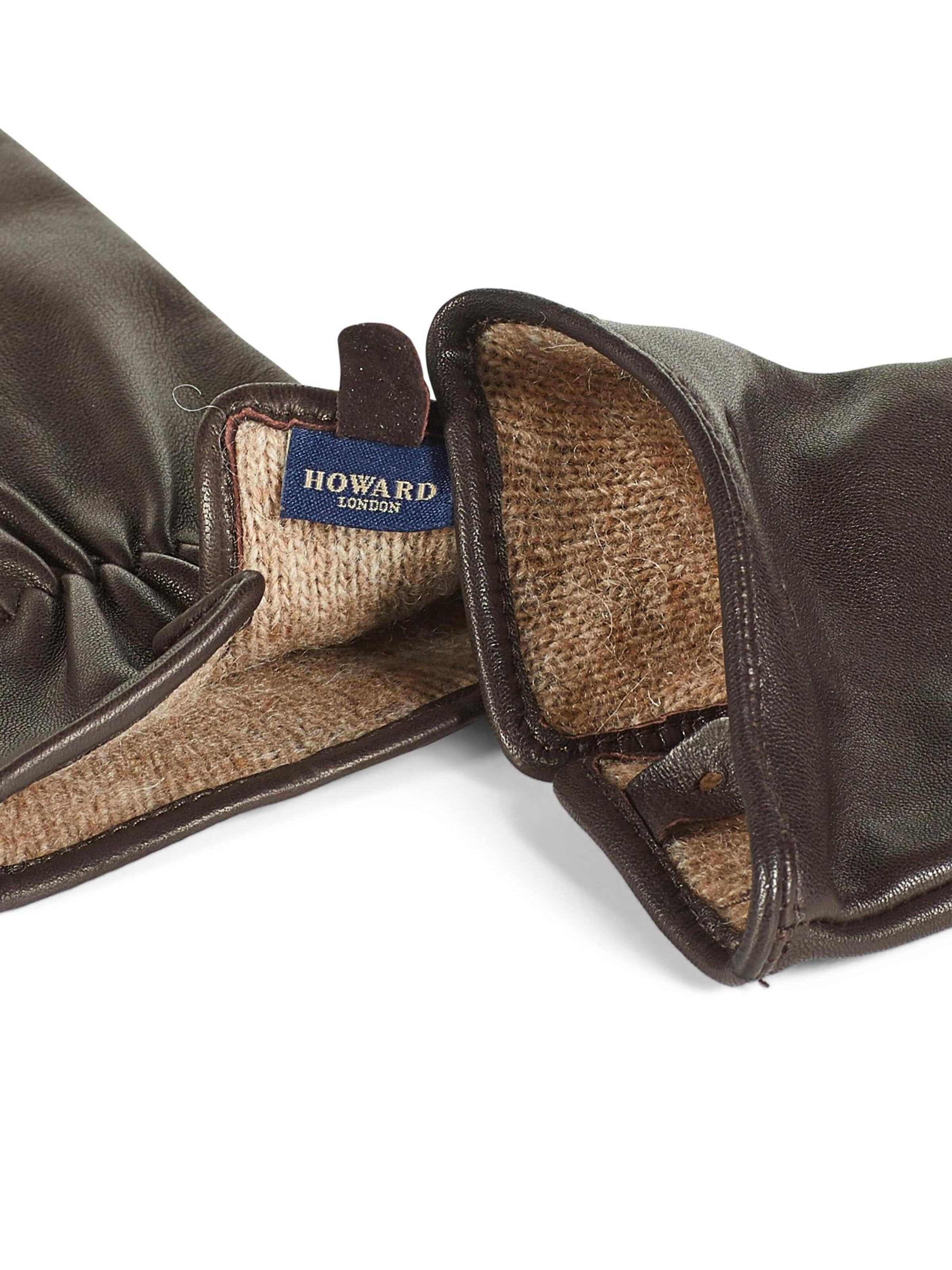Howard London Full finger gloves 'Women's Leather Gloves Cleo Dark Brown' in Brown