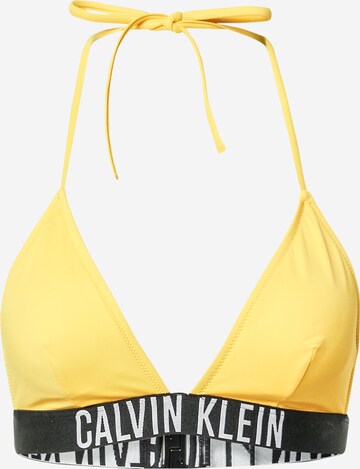 Calvin Klein Swimwear Bikini Top in Yellow: front