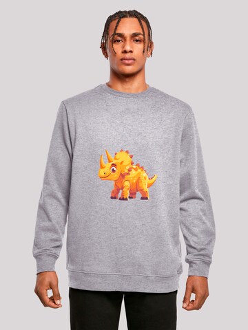 Sweat-shirt 'Süßer Triceratops Dinosaurier' F4NT4STIC en gris : devant