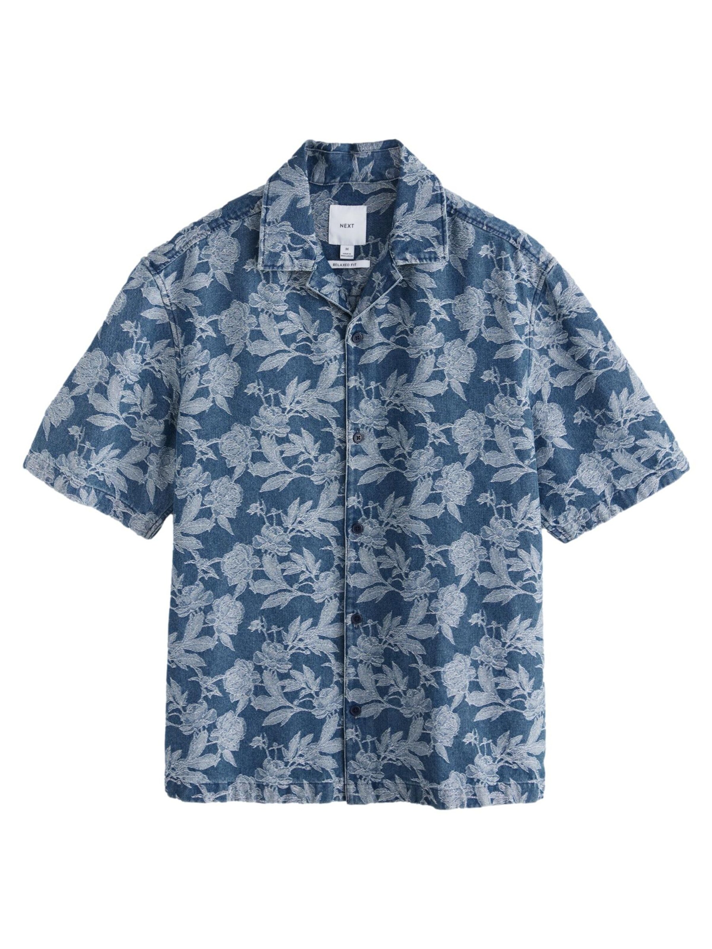 Next Button Up Shirt in Blue: front