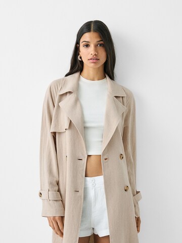 Bershka Between-Seasons Coat in Beige