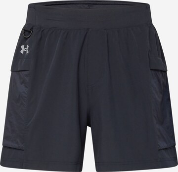 UNDER ARMOUR Regular Workout Pants 'RUN TRAIL' in Black: front